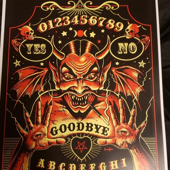 Too Fast 50s Red Devil Ouija Board11"x17" Tattoo Lithograph Art Print - Picture 2 of 4